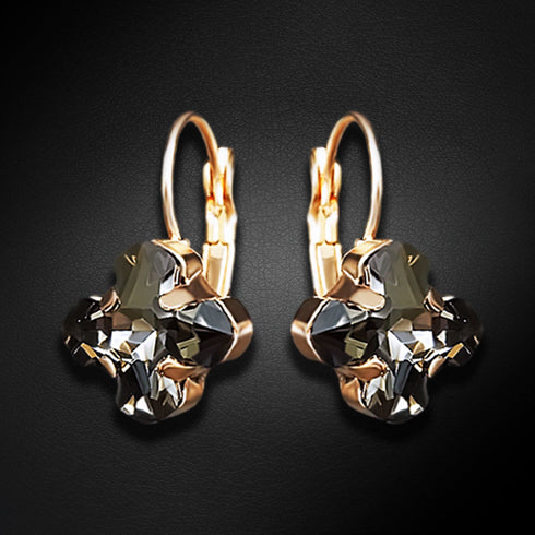 Earrings "Byzantine Cross (Silver Night)" with Swarovski™ crystals